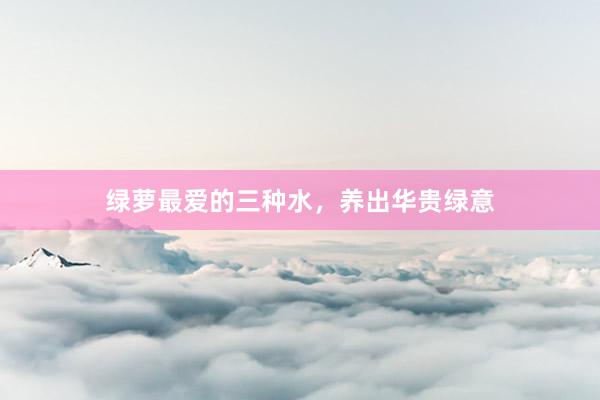 绿萝最爱的三种水，养出华贵绿意