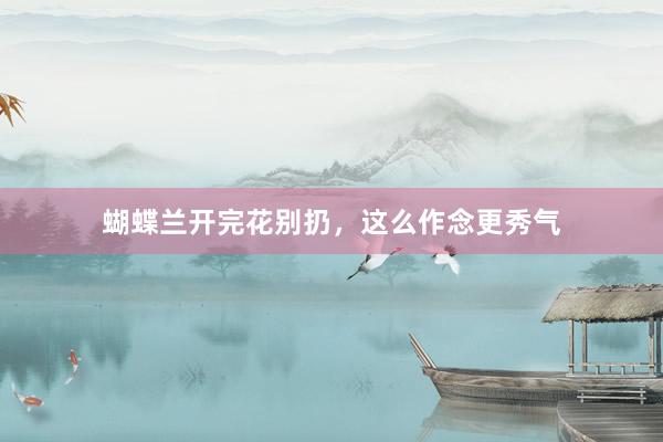 蝴蝶兰开完花别扔，这么作念更秀气